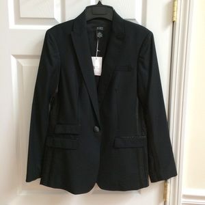 New rare VS black wool/satin tuxedo blazer women's 6